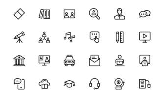 Education Icon collection . Modern Icons for Learning, Teaching, Schools, and Digital Educational Tools vector