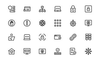 Premium Security Icons. Clean and Editable Vectors for Surveillance, Protection, Alarm Systems, and Cybersecurity