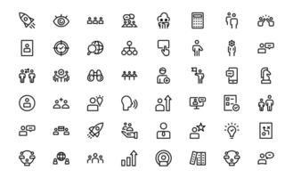 Modern Teamwork Icons pack up . Professional and Minimalist Vectors for Collaboration, Team Building, and Office Projects in Outline Style.