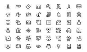 Education Icon Set bundle up . Modern Icons for Learning, Teaching, Schools, and Digital Educational Tools vector
