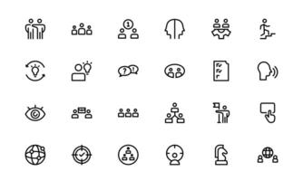 Modern Teamwork Icons collection . Professional and Minimalist Vectors for Collaboration, Team Building, and Office Projects in Outline Style.