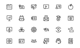 Education Icon Set package . Modern and Minimalist Icons for Learning, Teaching, and Digital Educational Tools vector