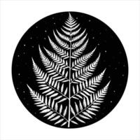 Minimalist Sculpture Of Fern Branch vector