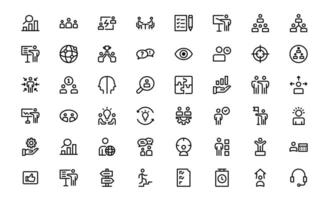 Modern Teamwork Icons pack . Professional and Minimalist Vectors for Collaboration, Team Building, and Office Projects in Outline Style.
