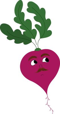 Beetroot in cartoon style