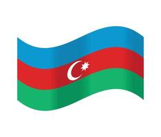 Azerbaijan waving flag.Isolated flag of Azerbaijan vector