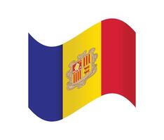 Andorra waving flag.Isolated flag of Andorra vector