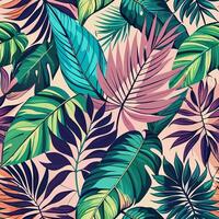 Delicate Jungle Foliage Design in Gentle Hues and Flowing Shapes vector