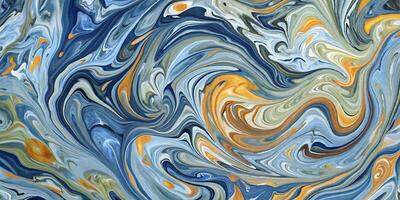 A stunning fusion of blue yellow tones blending seamlessly in a fluid abstract artwork that conveys a sense of freedom and joy vector