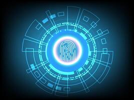 Futuristic Biometric Fingerprint Scanner Interface. vector