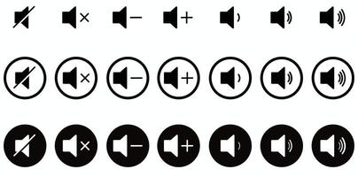 volume control icon set in fill style vector