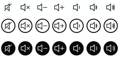 volume control icon set in stroke style vector