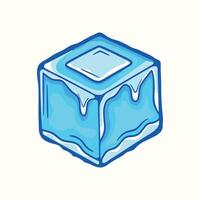 Ice cube piece of cold hand drawing design vector
