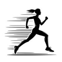 Powerful Silhouette of an Active Runner vector