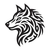 Wolf Head Graphic - Intricate Tribal-Inspired Design vector