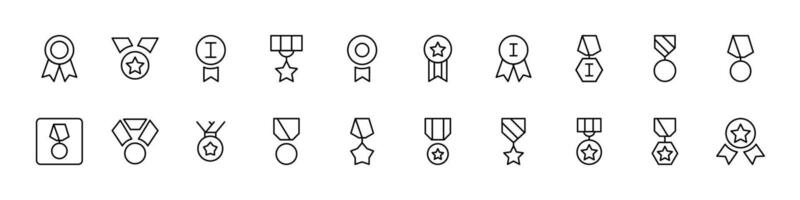 Medal Collection of Thin Icons. Editable Stroke. Perfect for Web Sites, Books, Cards, Apps vector