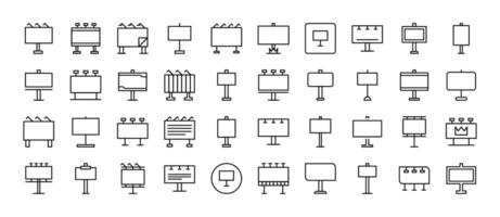 Street Banner Line Icon Collection. Outline Signs for Graphic and Web Design, Apps, Adverts, Various Cards vector