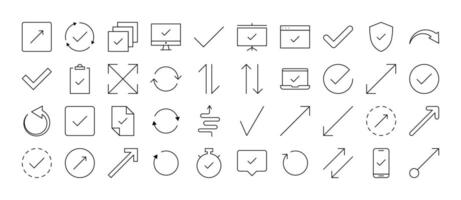 Various Arrows Line Icon Set. Outline Signs for Graphic and Web Design, Apps, Adverts, Various Cards vector