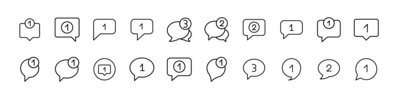 Collection of Line Icons of Speech Bubbles. Minimalistic Linear Pictogram for Web and Graphic Design, Apps, Banners, Social Network and Cards vector