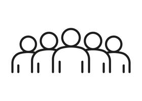 Group of people, line icon. Teamwork, crowd of person. Business communication, connection. illustration vector