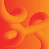 Modern geometric Orange Fluid wave line background design in 3D style with bright colors vector