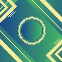 Abstract blue and green gradient technology geometric background with stripes gold line. Modern futuristic background vector