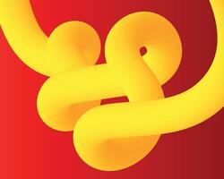 Red Abstract Background Yellow fluid wave. Modern poster with gradient 3d flow shape. Innovation background design for landing page vector