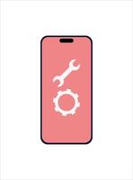 Modern phone with display setting icon design vector