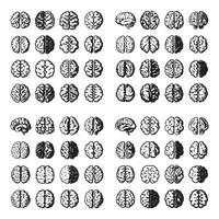 Large Set Brain Icon collection vector