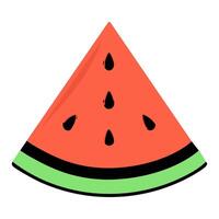 Flat illustration of slice of watermelon icon for web design vector
