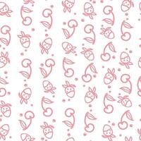 Cherry and strawberry pastel seamless pattern vector