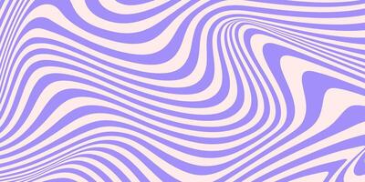 Abstract horizontal monochrome background with dynamic waves. Trendy illustration in style retro 60s, 70s. Beige and purple colors vector