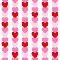 Romantic colorful seamless pattern with cute hearts on a white background. Trendy abstract vertical hearts print. Red, pink and white colors vector