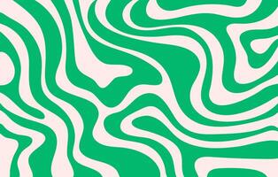 Abstract horizontal monochrome background with dynamic waves. Trendy illustration in style retro 60s, 70s. Beige and green colors vector