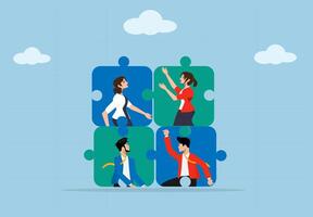 Teamwork and Business Collaboration. Partnership, Problem Solving, and Team Strategy Concept. vector