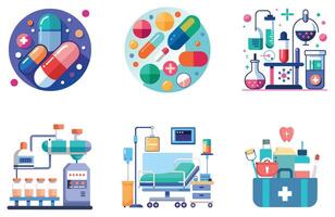 Army Medical Bundle. Speed Precision Teamwork Collection Stickers vector