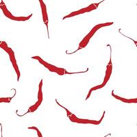 Seamless pattern with red hot spicy chili pepper vector