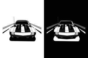 custom muscle car front view illustration design art vector