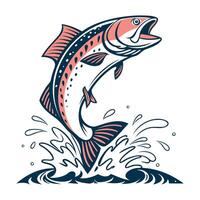 Fish Emblem Fresh and Dynamic Underwater Graphic vector