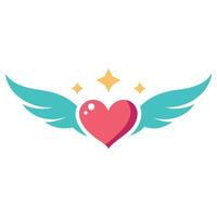 Heart with Wing Creative Design vector