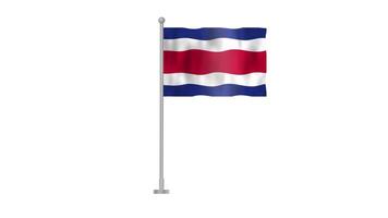 Costa Rica Flag Waving with Transparent Background video
