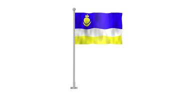 Buryatia Flag Waving with Transparent Background video