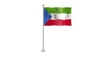Equatorial Guinea Flag Waving with Transparent Background video