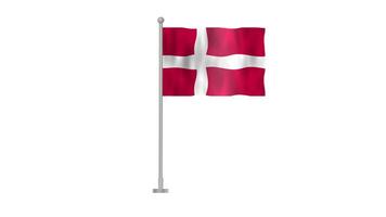 Denmark Flag Waving with Transparent Background video