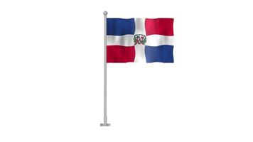 Dominican Republic Flag Waving with Transparent Background video