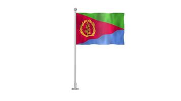 Eritrea Flag Waving with Transparent Background video