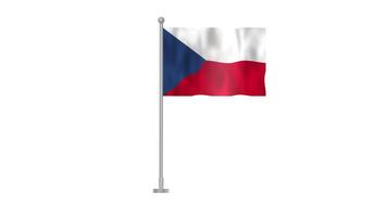 Czech Flag Waving with Transparent Background video
