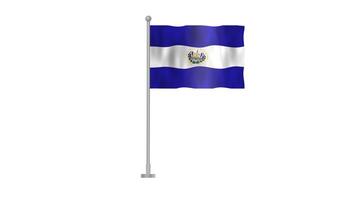 El Salvador Flag Waving with Transparent Background video
