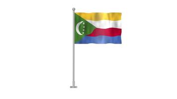 Comoros Flag Waving with Transparent Background video