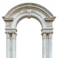 An elegant architectural arch showcasing classical design elements and intricate details photo
